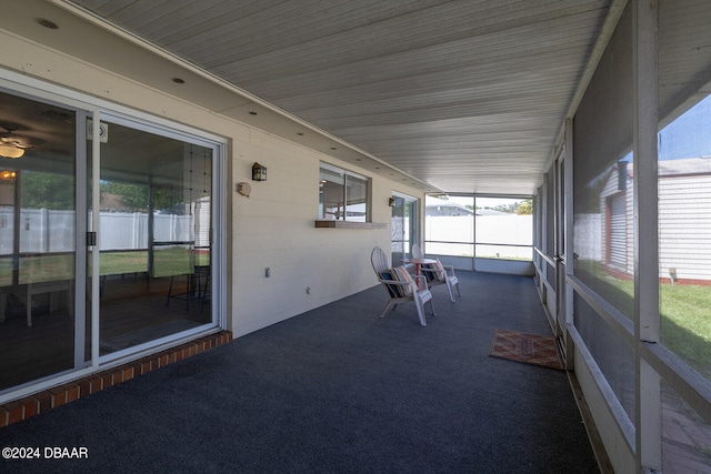 view of unfurnished sunroom