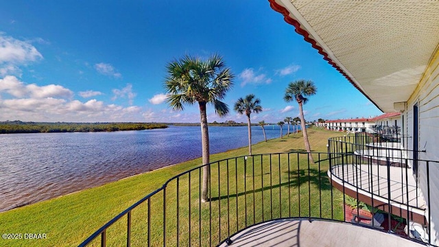 balcony with a water view