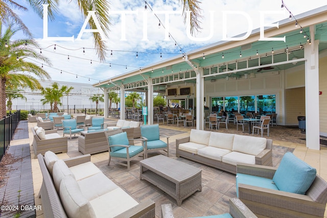 view of patio featuring an outdoor living space