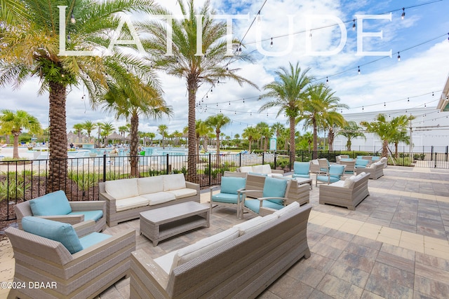 view of patio featuring an outdoor living space