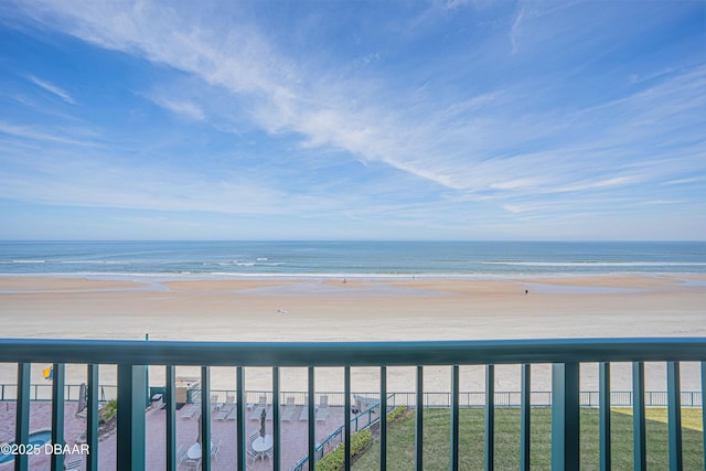 view of water feature with a view of the beach