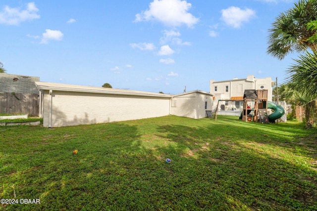 view of yard featuring a playground