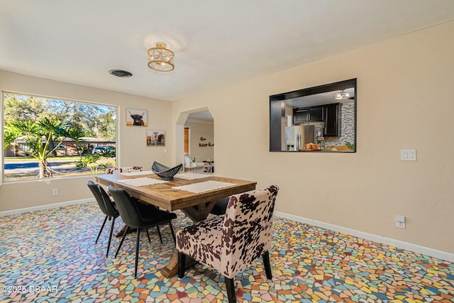 view of dining space