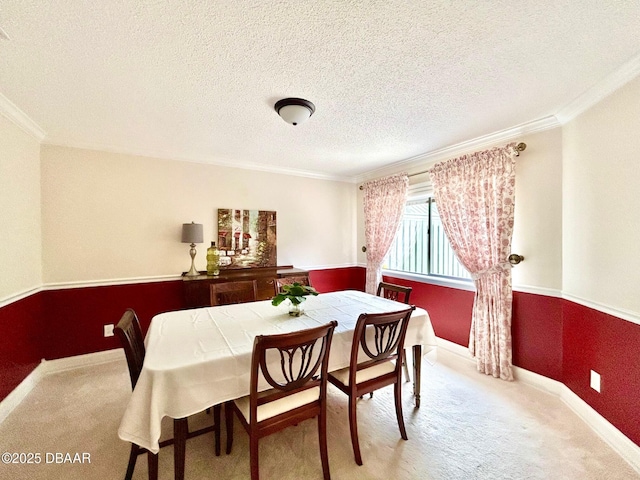 146 Deer Lake Cir, Ormond Beach, FL 32174 - carpeted dining area with crown molding and a textured ceiling