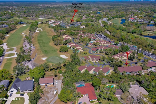 113 Club House Blvd, New Smyrna Beach, FL 32168 - drone / aerial view featuring a residential view, golf course view, and a water view