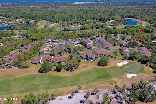 113 Club House Blvd, New Smyrna Beach, FL 32168 - bird's eye view with view of golf course, a residential view, a water view, and a forest view