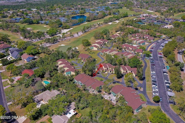 113 Club House Blvd, New Smyrna Beach, FL 32168 - birds eye view of property with a residential view, golf course view, and a water view
