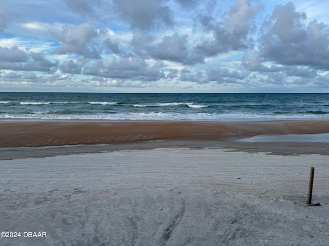 property view of water with a beach view