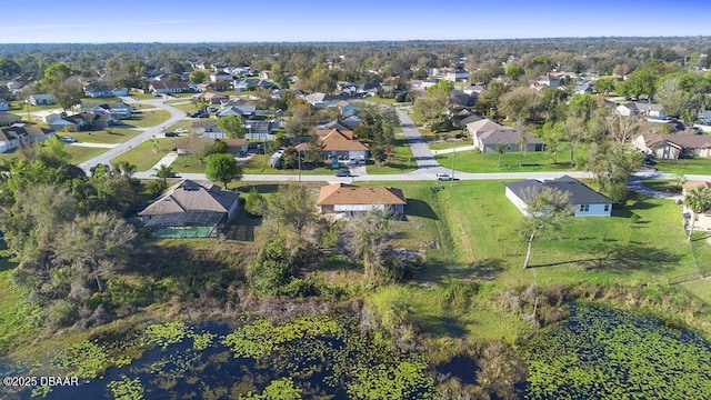 birds eye view of property with a residential view