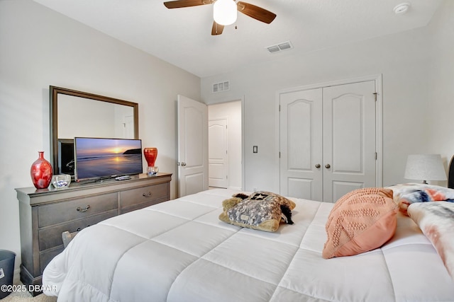 316 Nowell Loop, Deland, FL 32724 - bedroom with a closet and ceiling fan