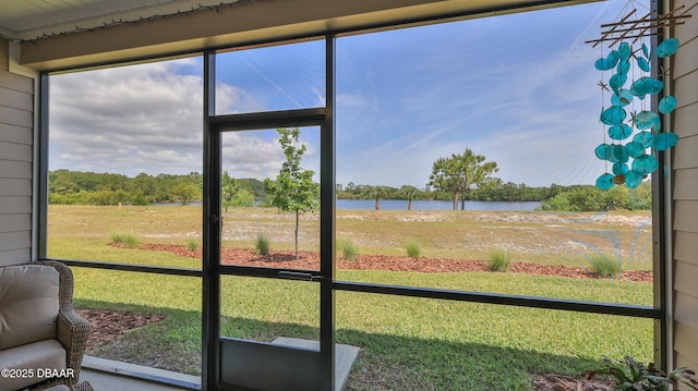 4119 Clifden Dr, Ormond Beach, FL 32174 - unfurnished sunroom featuring a water view
