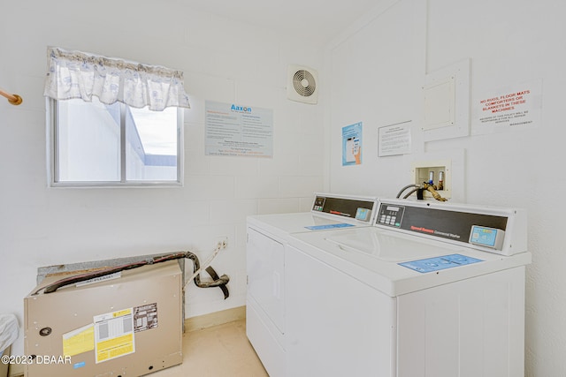 washroom featuring washer and clothes dryer