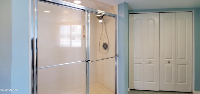 bathroom featuring walk in shower