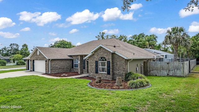 1001 Grassy Rdg, Port Orange, FL 32127 - ranch-style home featuring brick siding, concrete driveway, an attached garage, and roof with shingles