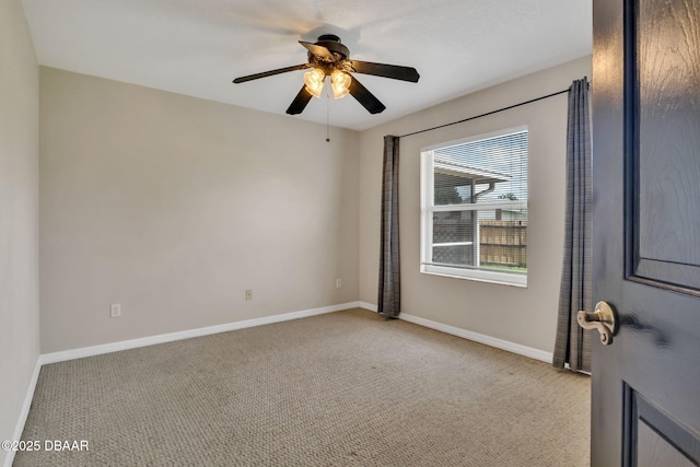 1001 Grassy Rdg, Port Orange, FL 32127 - unfurnished room featuring light carpet, a ceiling fan, and baseboards