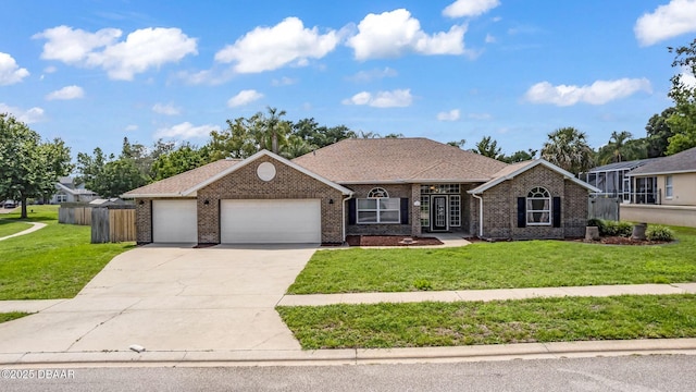 1001 Grassy Rdg, Port Orange, FL 32127 - ranch-style house with an attached garage, brick siding, and driveway