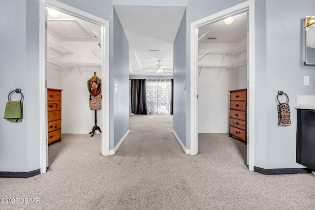 1001 Grassy Rdg, Port Orange, FL 32127 - walk in closet featuring carpet floors and ceiling fan