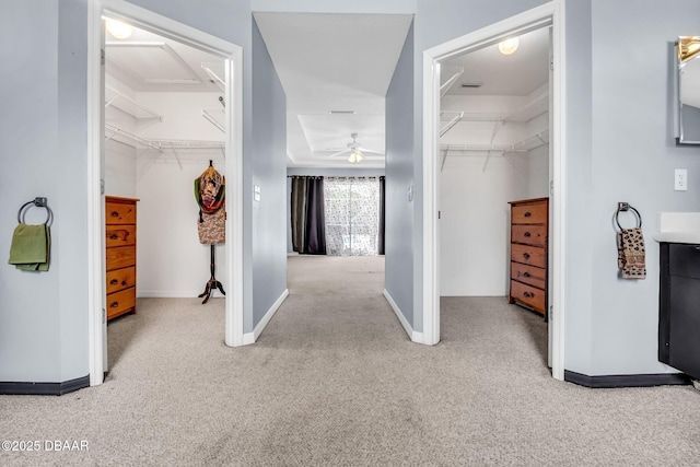 1001 Grassy Rdg, Port Orange, FL 32127 - walk in closet featuring carpet floors and ceiling fan