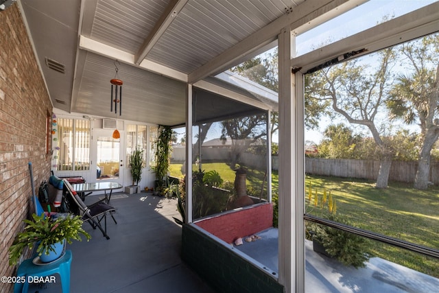 sunroom with visible vents