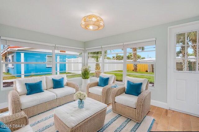 view of unfurnished sunroom