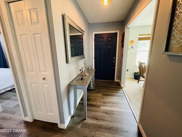 3565 E Lake Dr, Land Olakes, FL 34639 - entrance foyer with baseboards and wood finished floors