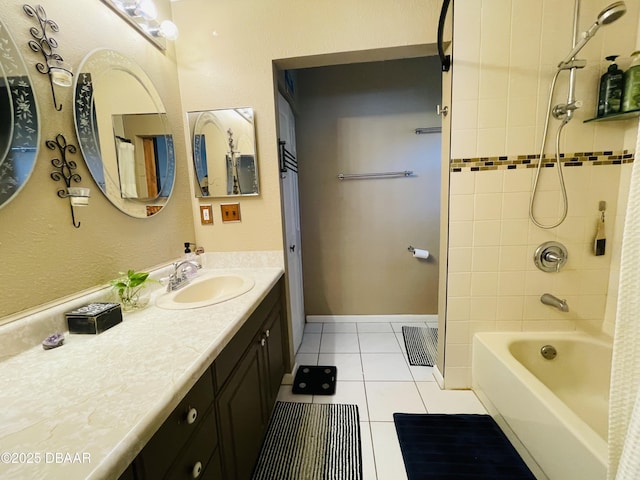 3565 E Lake Dr, Land Olakes, FL 34639 - full bathroom with tile patterned flooring, vanity, and shower / bath combination