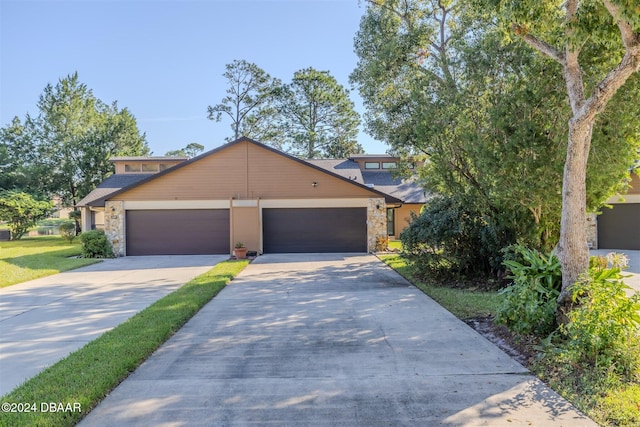 view of front of house with a garage