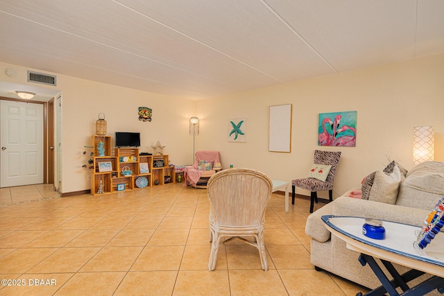 view of tiled living room