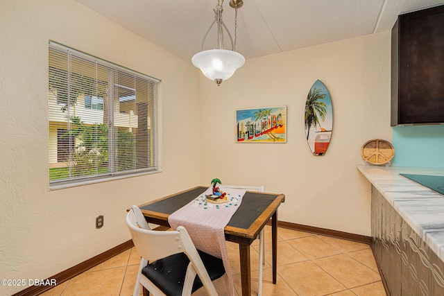 view of tiled dining room