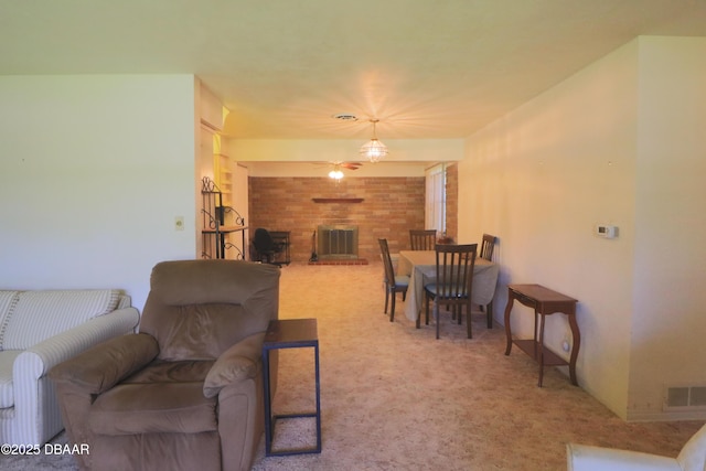 17 Putnam Ave, Ormond Beach, FL 32174 - carpeted living room featuring a ceiling fan