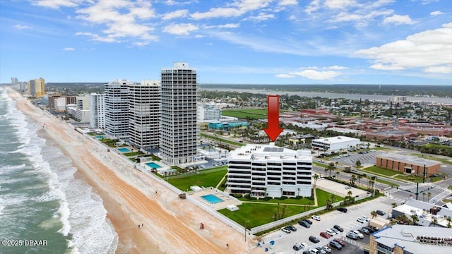 901 S Atlantic Ave Unit 202, Ormond Beach, FL 32176 - bird's eye view of waterfront with a beach