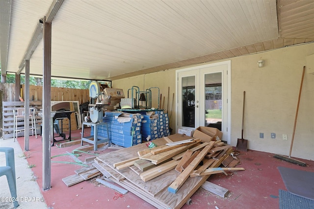 view of patio featuring french doors