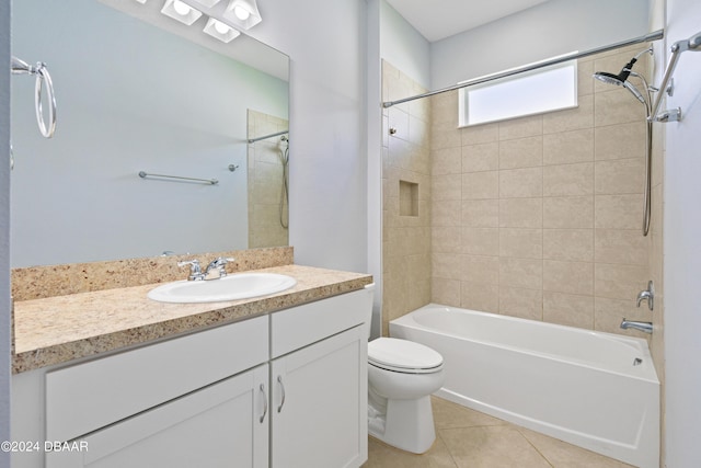 798 Jollymon Way, Daytona Beach, FL 32124 - full bathroom featuring vanity, toilet, shower / bath combination, and tile patterned floors