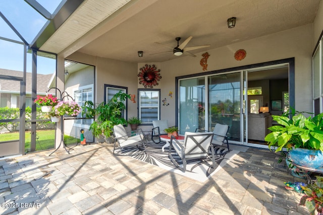 1245 Hampstead Ln, Ormond Beach, FL 32174 - sunroom / solarium with ceiling fan