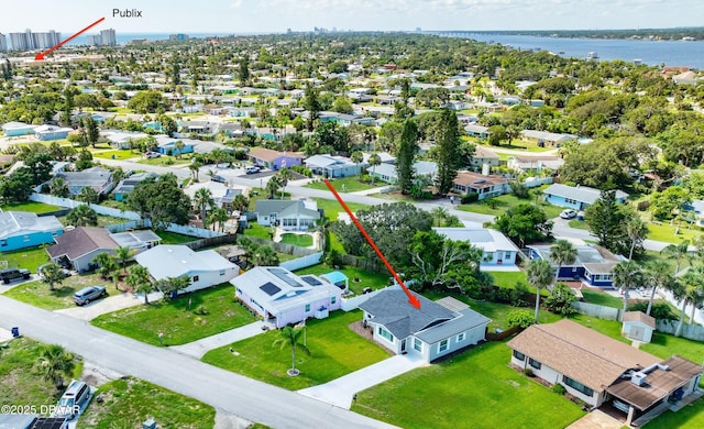 52 Palm Dr, Ormond Beach, FL 32176 - aerial view of residential area featuring a nearby body of water