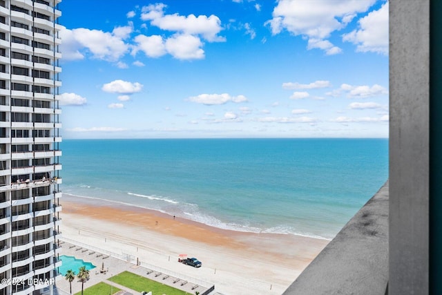 water view featuring a beach view