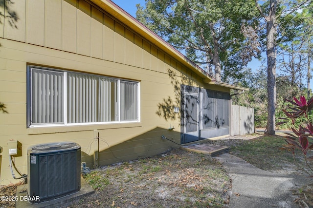 view of property exterior featuring central AC unit