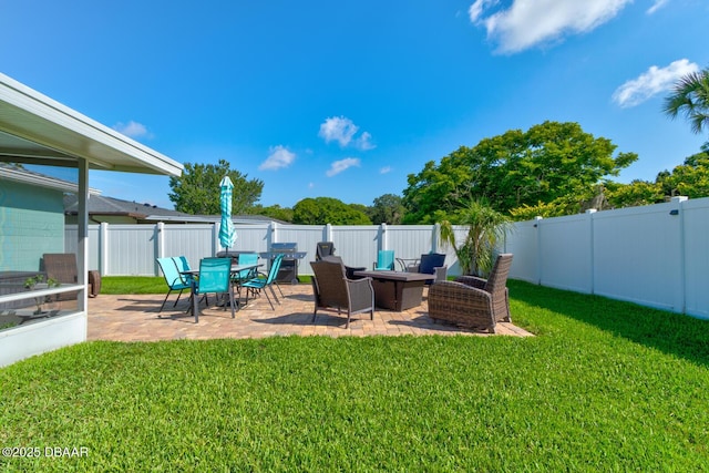 2917 Carriage Dr, South Daytona, FL 32119 - fenced backyard featuring a patio area