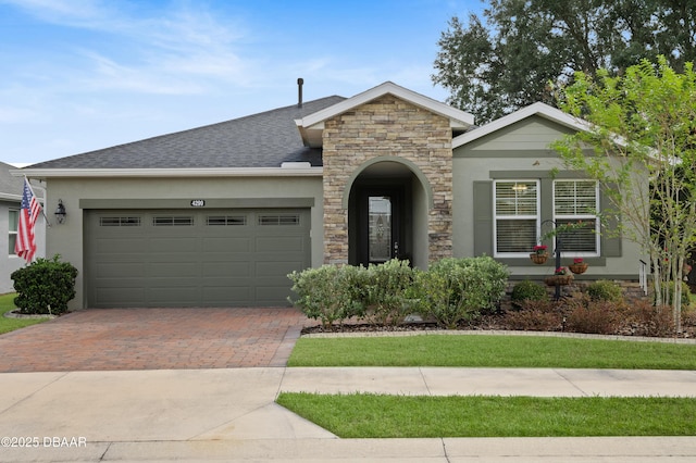 view of front of house with a garage