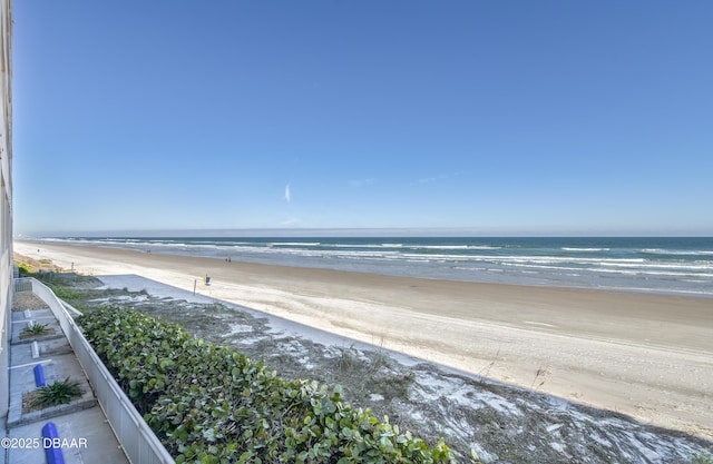 property view of water featuring a view of the beach