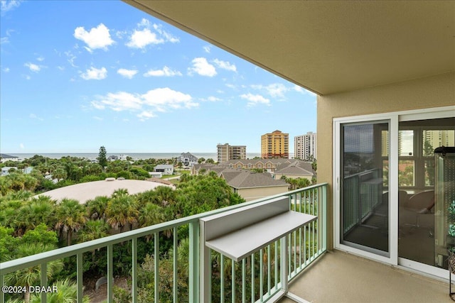 balcony with a water view