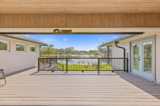 2300 Lake Ruby Rd, Deland, FL 32724 - wooden deck featuring a water view and french doors