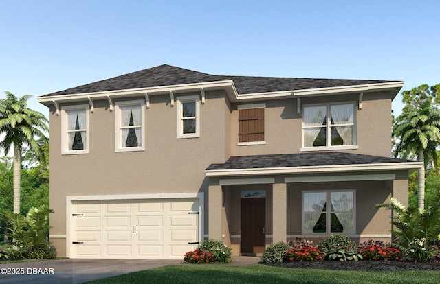 view of front facade featuring a garage