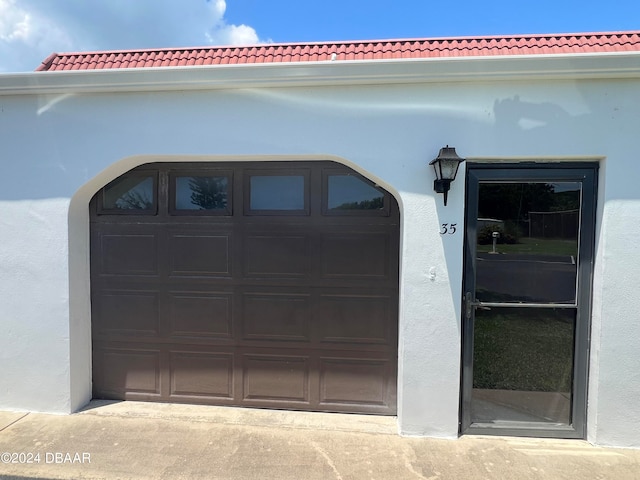 view of garage