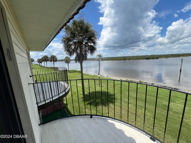 balcony with a water view