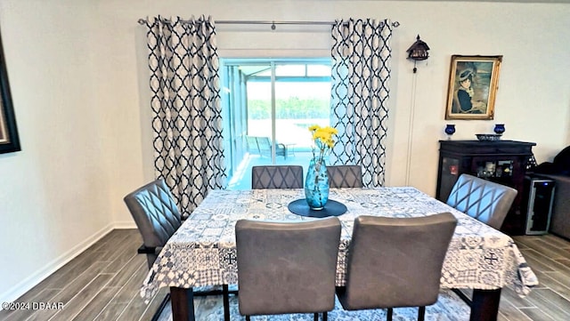 dining room featuring wood-type flooring