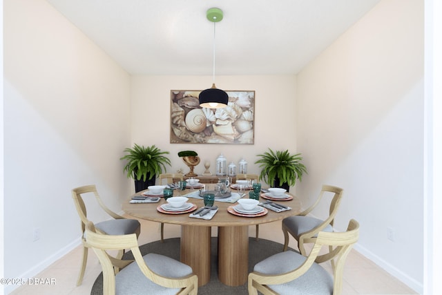 view of tiled dining room