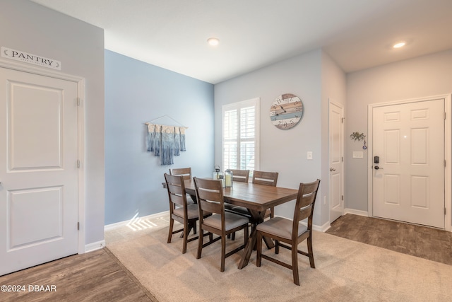 dining room featuring wood-type flooring