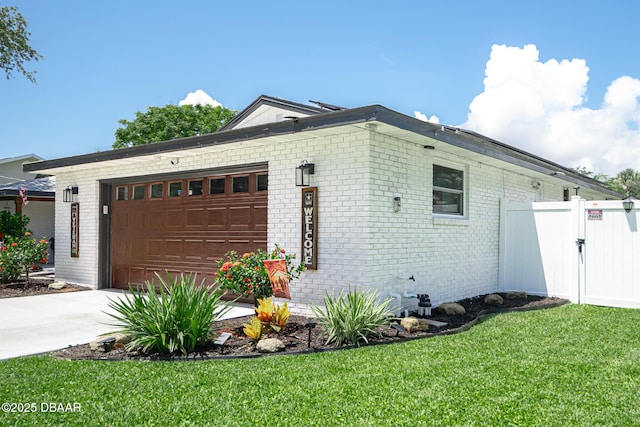 792 N Beach St, Ormond Beach, FL 32174 - view of property exterior featuring brick siding, an attached garage, and concrete driveway