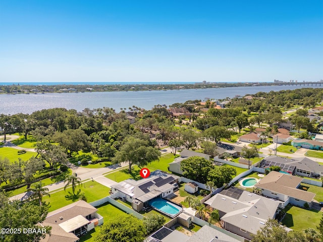 792 N Beach St, Ormond Beach, FL 32174 - aerial view of residential area with a large body of water and a pool